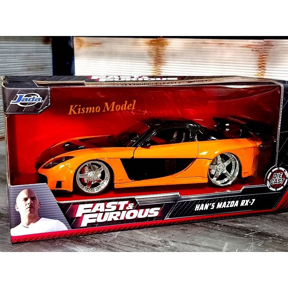 โมเดลรถเหล็ก โมเดลรถ Jada RX7 Han's ฮาน Mazda RX7 Vieldside Fortune ฟาส Fast ขนาด สเกล scale 1:24 1/