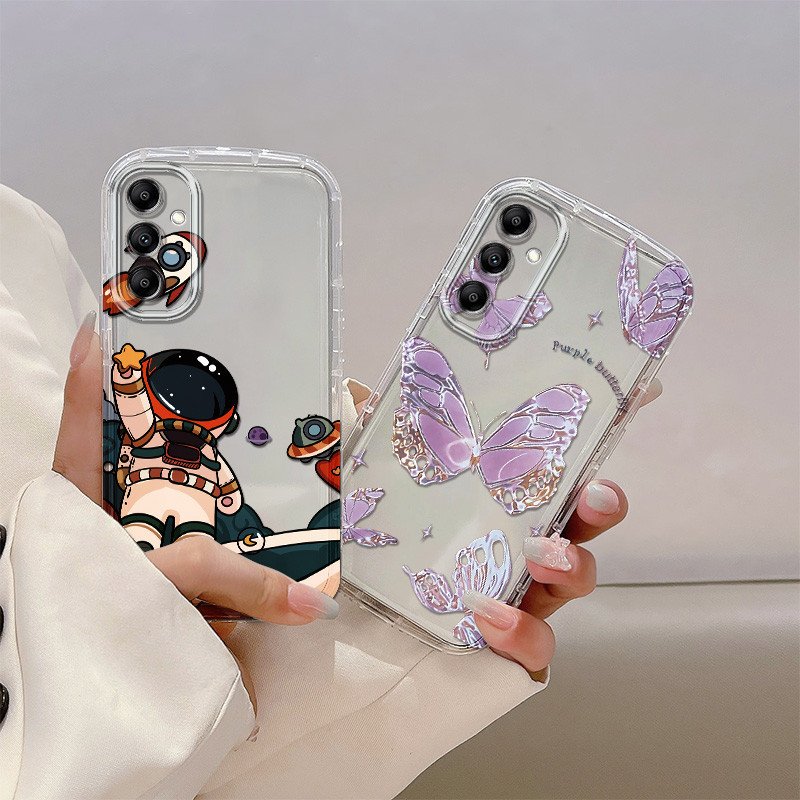 เคสโทรศัพท์มือถือแบบใส ลายครีม แฟชั่น สําหรับ Samsung Galaxy A14 A15 A25 A34 A54 A55 A24 A25 A35 A05 A05S 4G 5G A55