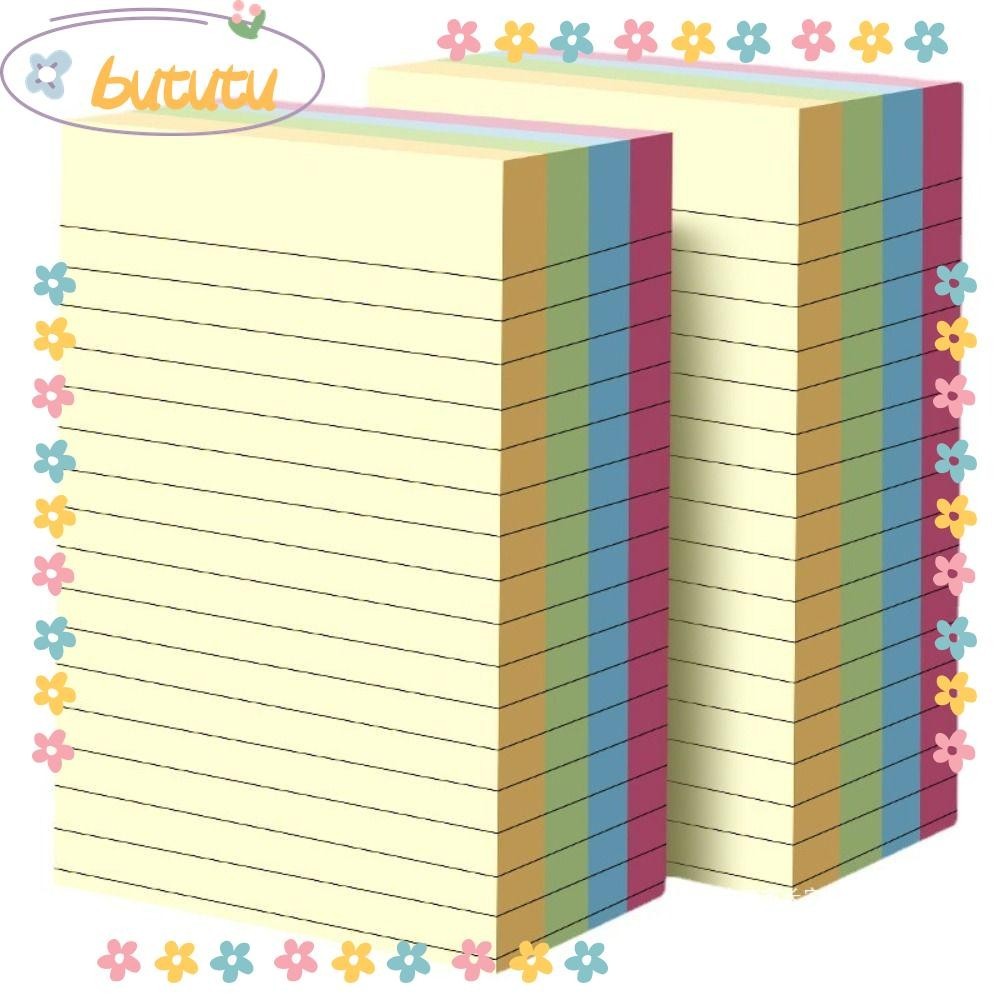 Bututu กระดาษโน้ตมีกาว หลากสีสัน สําหรับนักเรียน สํานักงาน 200 แผ่น