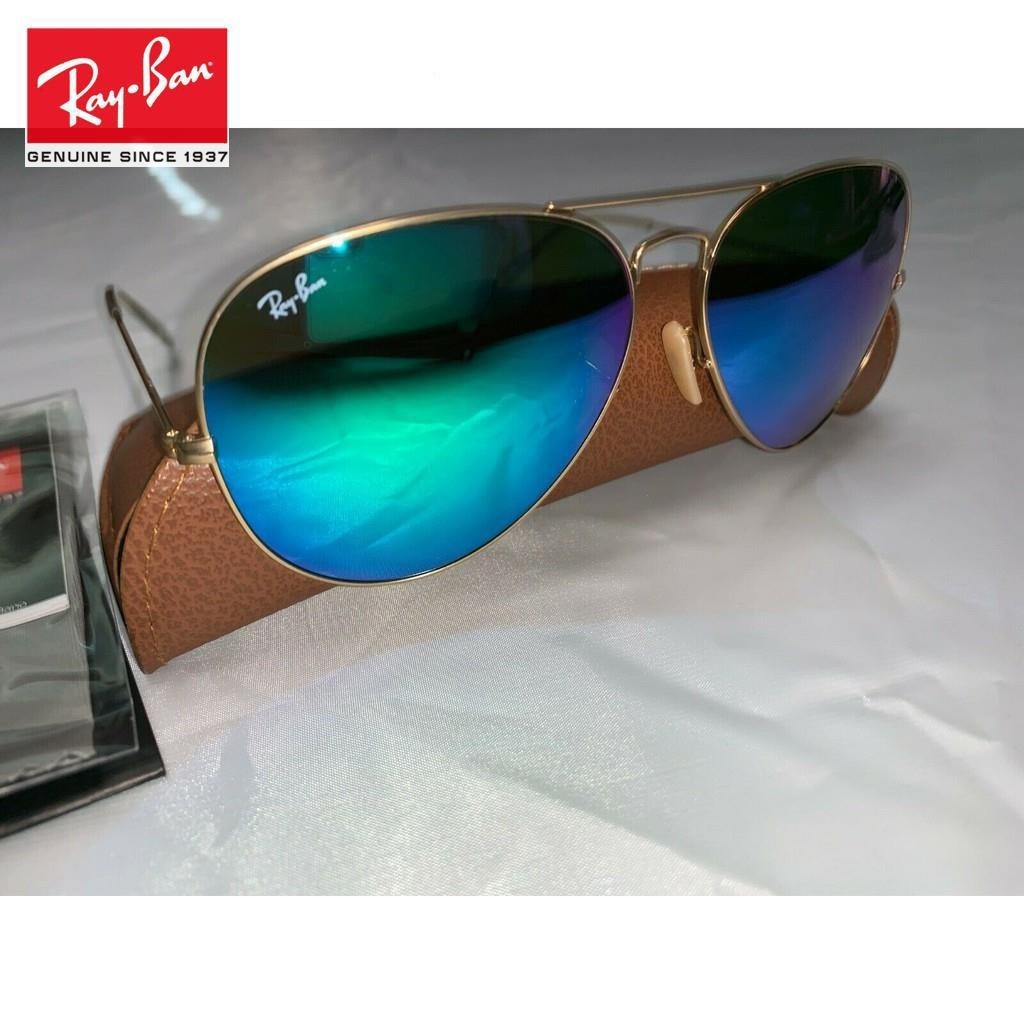 Aviatororiginalray &amp; ban rb3026 62mm 112/19Gold Frame Sun Glasses Mirror LensVerde