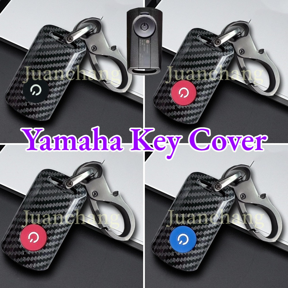 เคสรีโมตกุญแจรถจักรยานยนต์ คาร์บอนไฟเบอร์ พร้อมพวงกุญแจ อุปกรณ์เสริม สําหรับ Yamaha XMAX 300 2021 2022 X-max 250 125 309 300 400 2020 2021 AEROX NVX155 QBIX JAUNS