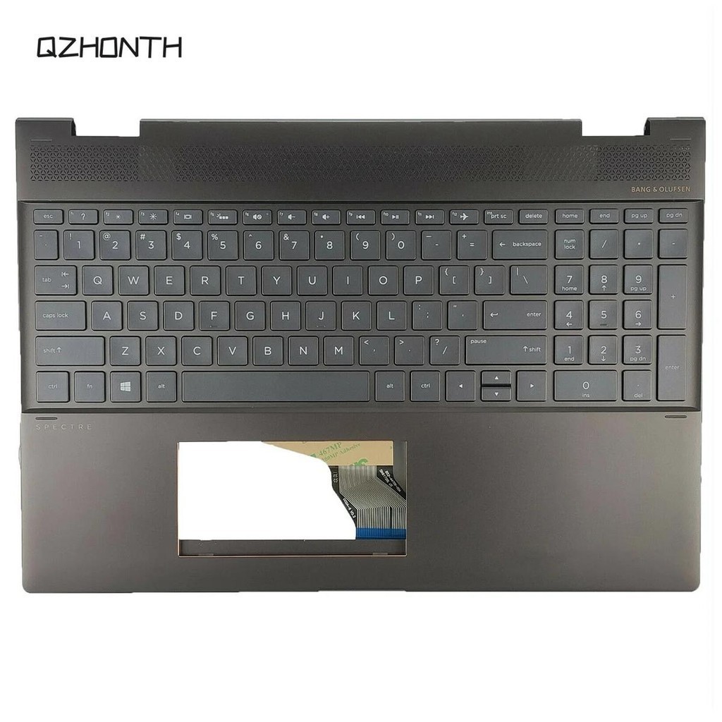 เคสแล็ปท็อป พร้อมคีย์บอร์ดแบ็คไลท์ สีน้ําตาล สําหรับ HP Spectre X360 15-CH