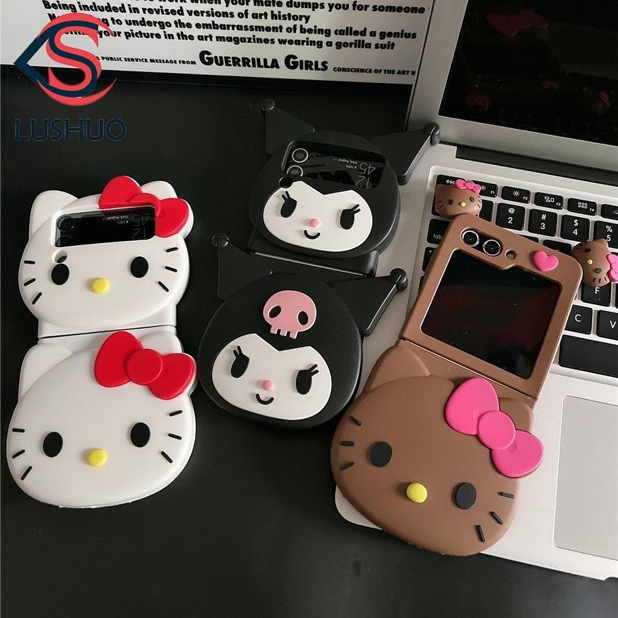 Lushuo เคสโทรศัพท์มือถือ ลายการ์ตูนคิตตี้น่ารัก สําหรับ Samsung Galaxy Z Flip 5 4 3 Z Flip5 ZFlip5 ZFlip 5 Flip4 Flip3