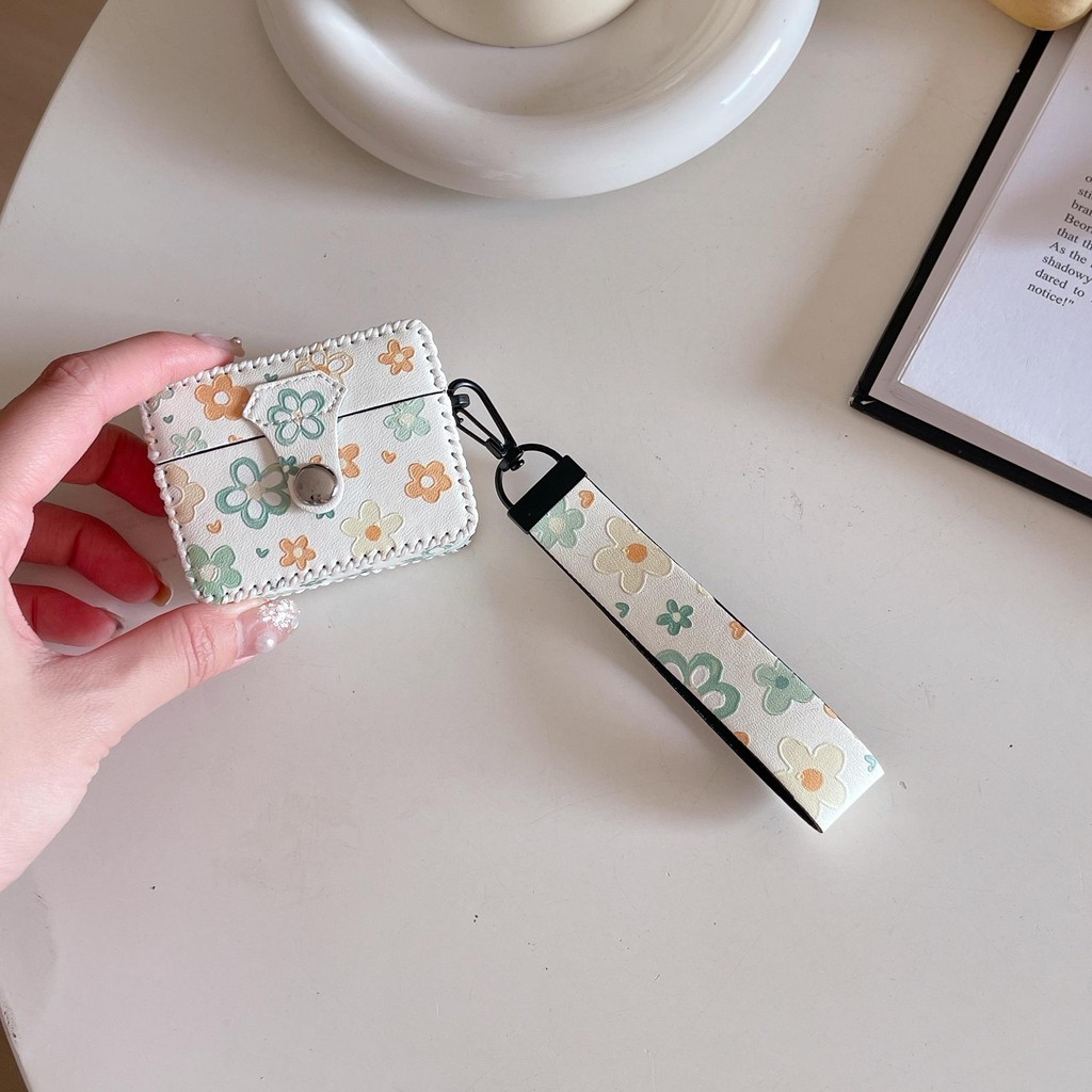 Flower Handmade Leather Casing FOR AIRPODS 4 PRO 2 1 3 Protective Case Only Shell Protection Cover