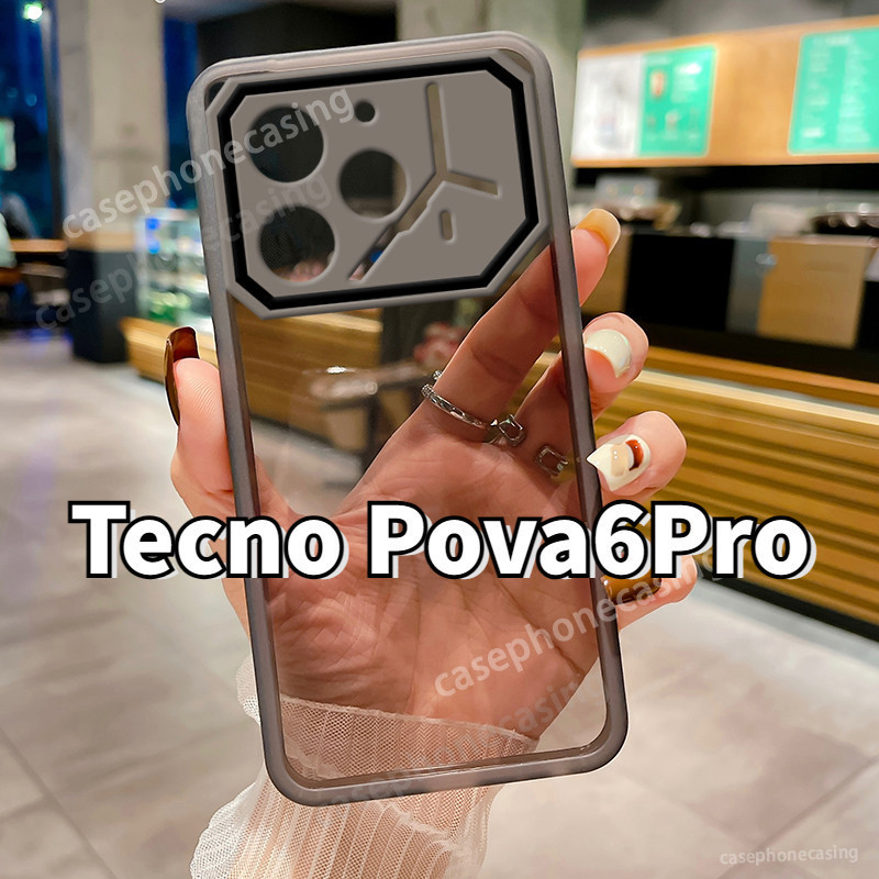 Tecno Pova 6 Pro เคสโทรศัพท์มือถือแบบใส กันกระแทก กันรอยกล้อง พร้อมแหวนขาตั้ง หรูหรา สําหรับ Tecno P
