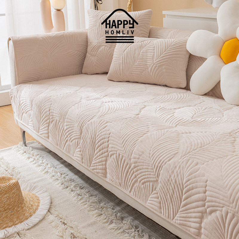 Happy HOMLIV ดัตช ์ ขนแกะโซฟาเบาะ Anti-Pet โซฟาผ ้ าเช ็ ดตัว Anti-Slip โซฟาที ่ นอน