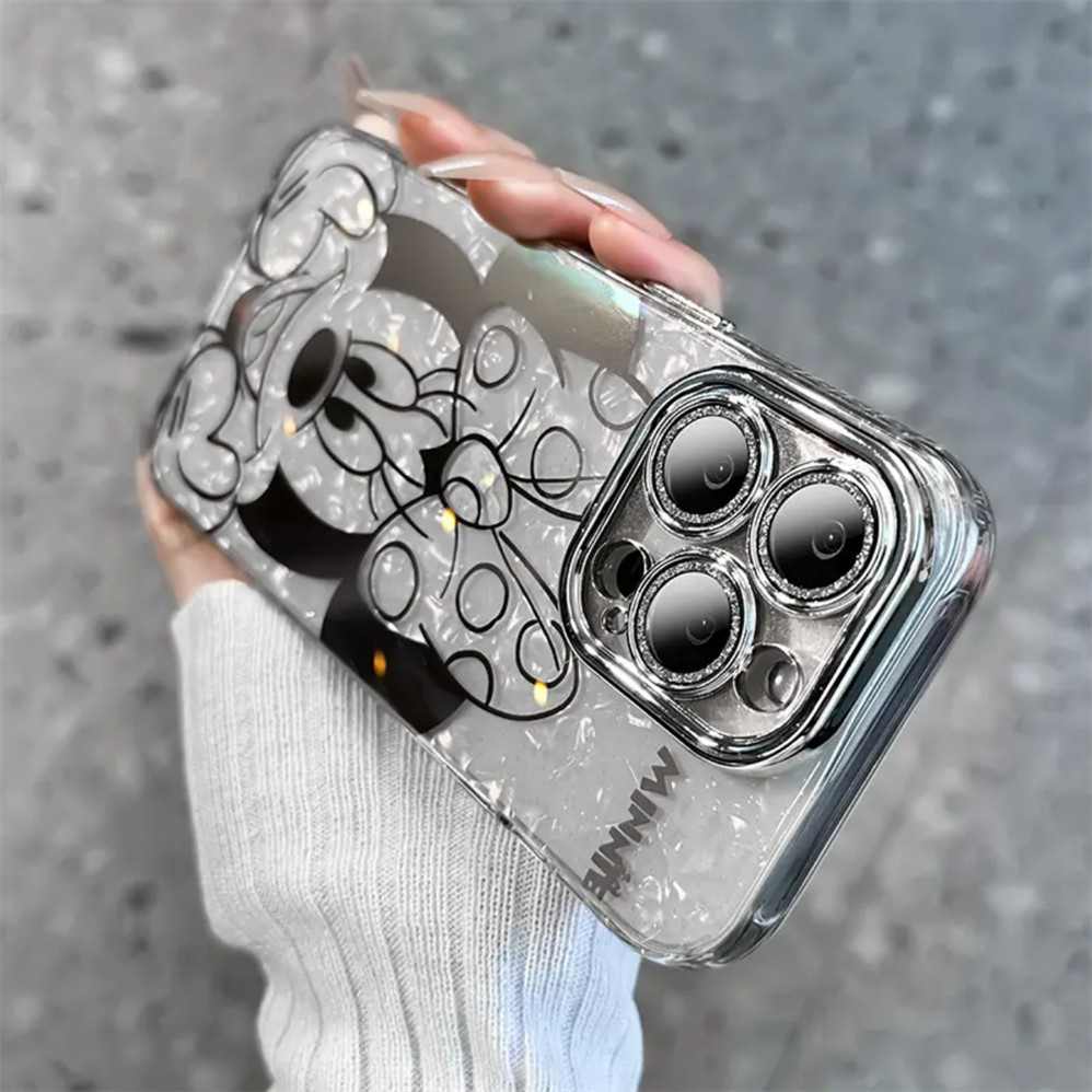 เคสโทรศัพท์มือถือแบบแข็ง บางมาก กันกระแทก กันรอยเลนส์กล้อง ลายมิกกี้ มินนี่เมาส์ สําหรับ iPhone15 14 13 12 11 Pro Max