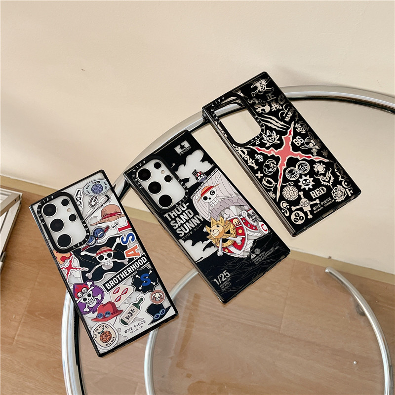 SAMSUNG Casetifyแอนิเมชั่นone Piece REDSamsung Galaxy S24 Ultra S24 Plus S22 S23 Ultraเคสโทรศัพท์แฟชั่นผลกระทบดูดแม่เหล็กอะคริลิคปลอกกันกระแทกฝาครอบป้องกัน