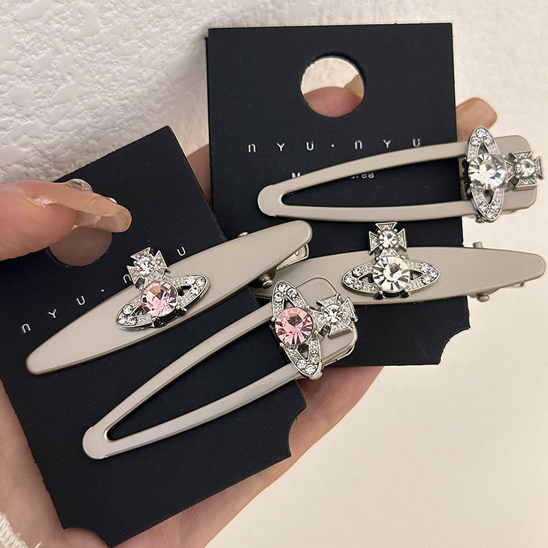 Vw Empress Dowager West Planet กิ๊บติดผมโลหะสาว ins ด้านข้าง Bangs คลิป Influencer ผมหัก Duckbill คลิป Headdress กิ๊บติดผม