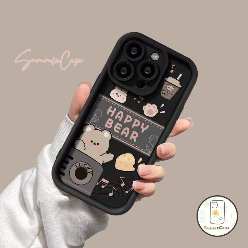 การ์ตูนน่ารักชานมแบร์ปลอกกระสุนคู่VIVO Y36 Y27 Y21 Y15 Y20 Y17 Y15s Y21s Y12i Y16 Y12 Y22 Y12s Y17s Y02 V25 Y91 Y22sY02s