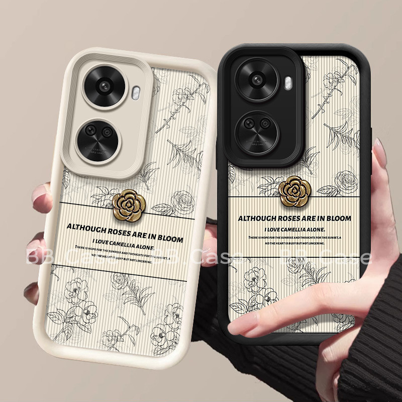 ใหม่ เคส Phone Case Huawei Nova 12 SE 12S 12i 11i 11 Pro 10 Pro 9 SE เคสโทรศัพท์ มือถือหนังนิ่ม กันกระแทก ลายดอกคามิเลีย ดอกกุหลาบ 3D เรียบง่าย แฟชั่นเรโทร สําหรับ 2024
