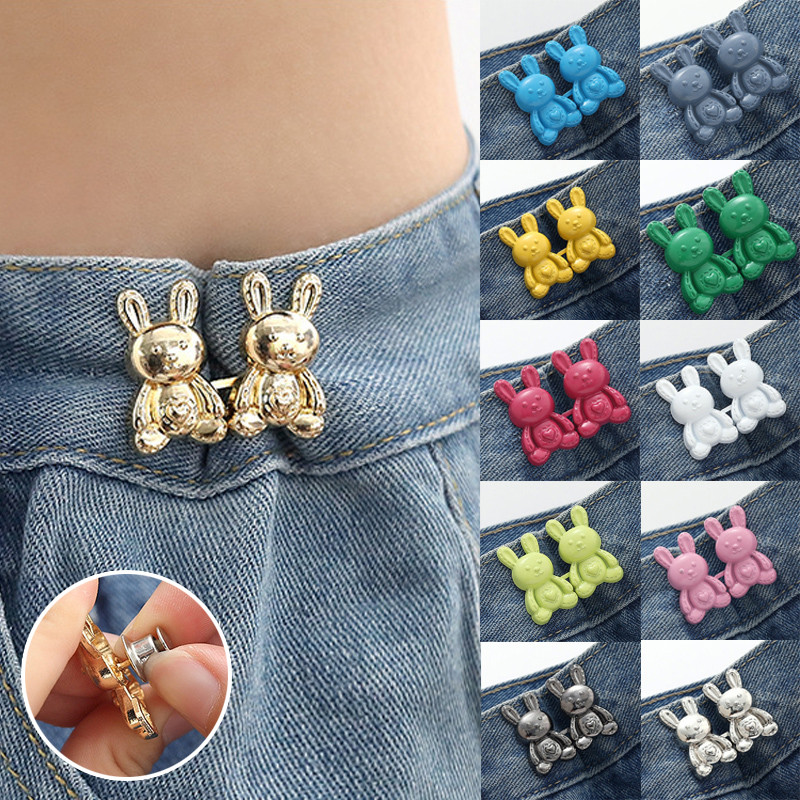 [YUNYUAN] ใหม่น่ารักกระต่ายเอวควบคุม Artifact Button-to-Buckle ที่ถอดออกได้ตะเข็บฟรีเอวควบคุมกางเกงยีนส์ปุ่มขนาดใหญ่หรือขนาดเล็กเอว