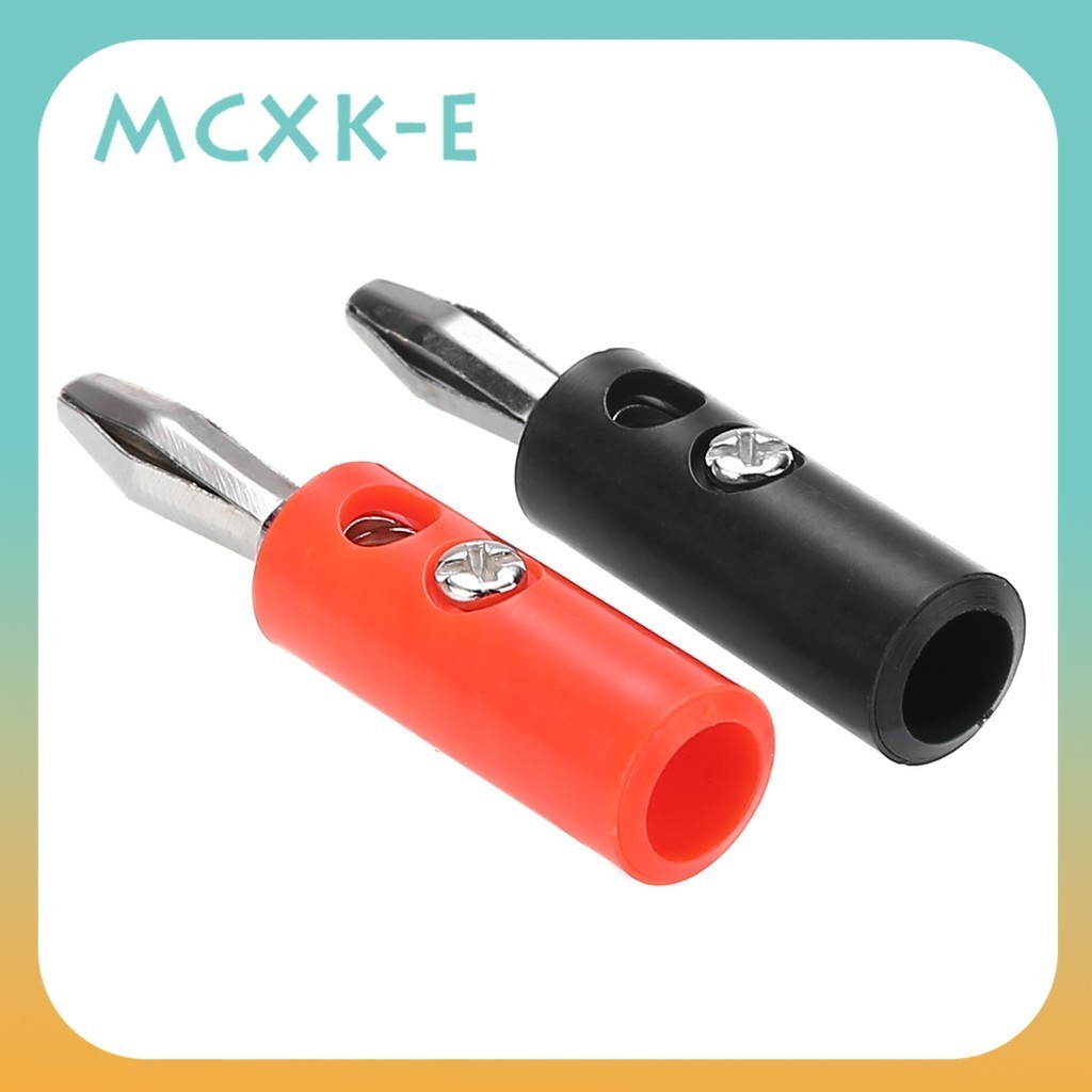 Mcxk-e ปลั๊กกล้วย สีแดง และสีดํา 4 มม. 10 ชิ้น