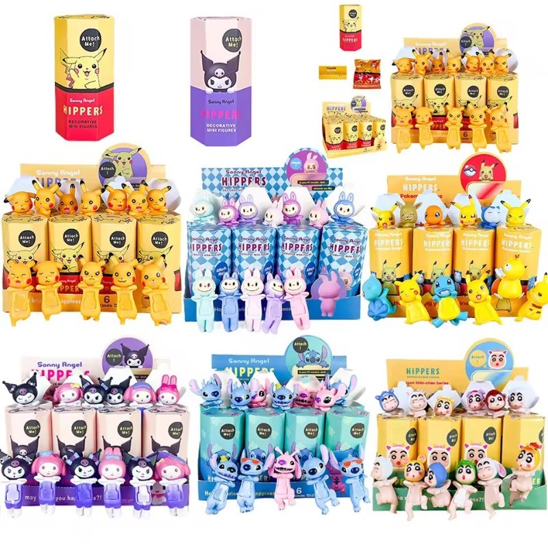 Sanrio Sonny Angel กล่องตาบอด Stitch Angel Kuromi Pikachu Crayon Shin Labub Surprise กล่องรูปคุณภาพสูงคริสต์มาสของขวัญของเล่น