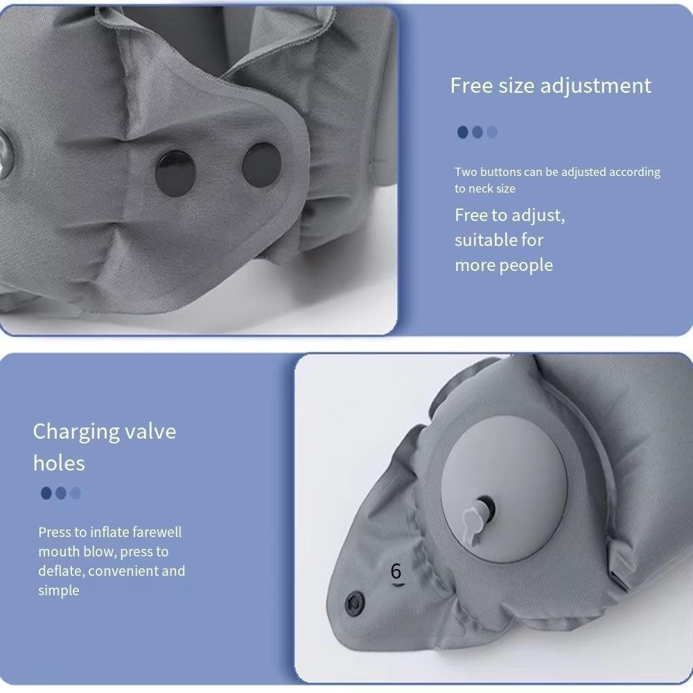 WINTE หมอนเป่าลมรูปตัว U, หมอนเดินทาง Super Light แบบกด, ที่วางคอแบบพกพาป้องกันคอ หมอนรองคอประหยัดพื้นที่ สํานักงาน - รูปที่ 6