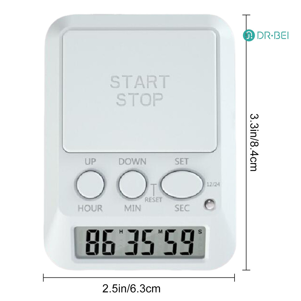 Dr.bei การเรียนรู้จับเวลาสําหรับศึกษานับถอยหลังวันที่จับเวลา Beep Light Timer Clock Multi-Function นาฬิกาอิเล็กทรอนิกส์จับเวลาน่ารักดิจิตอลสําหรับยิม Break Time Cooking Meeting - รูปที่ 4