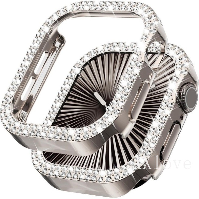 Bling Diamond Hard PC สําหรับ Apple Watch S10/S11/9/8/7/6/5/SE 38/40/41/42/44/45/49 มม. กันชนเคส