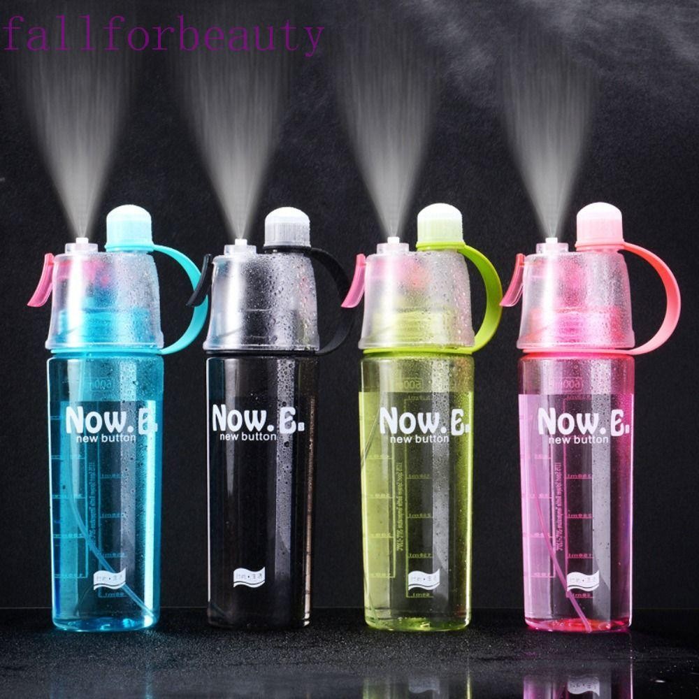 Fallforbeauty ขวดน้ํา,ฟางสเปรย์เครื่องดื่มถ้วยสเปรย์, Drinkware ขวด Drinkware แบบพกพา 600ML สเปรย์น้ําขวดกีฬากลางแจ้ง