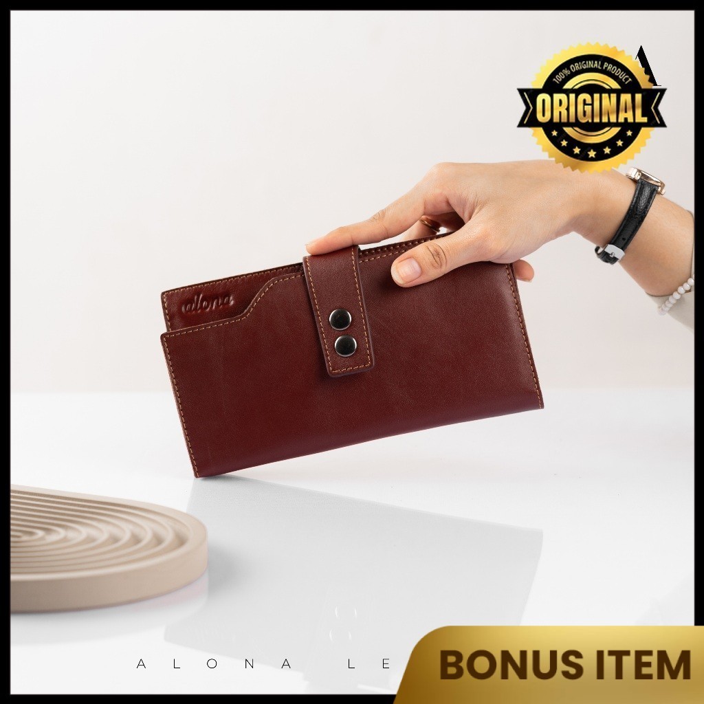 ALONA LEATHER LUNARY Long Wallet รุ่นใหม่ล่าสุด ความจุขนาดใหญ่