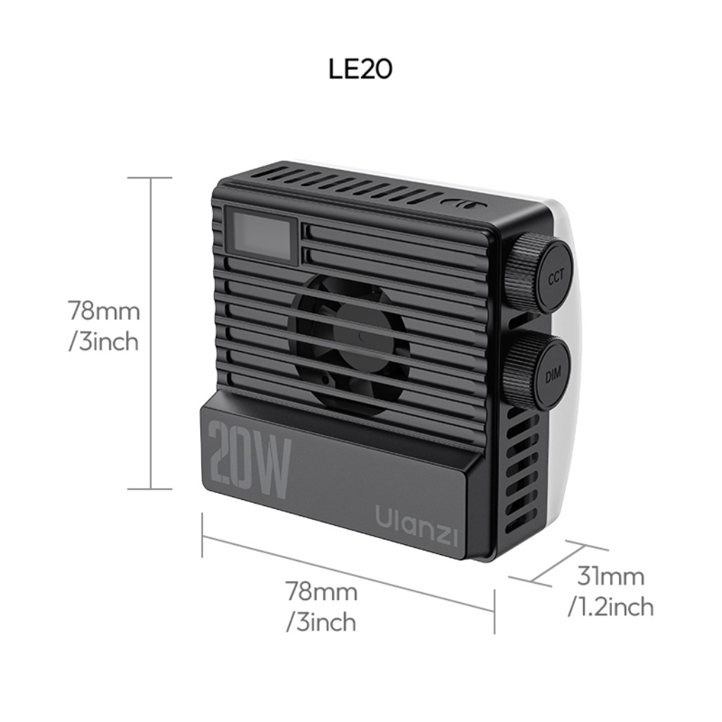 Ulanzi LE20 20W RGB Pocket Light ไฟ LED ต่อขาตั้ง ถ่ายภาพ วิดีโอ มีระบบระบายความร้อน PD Charge 20W