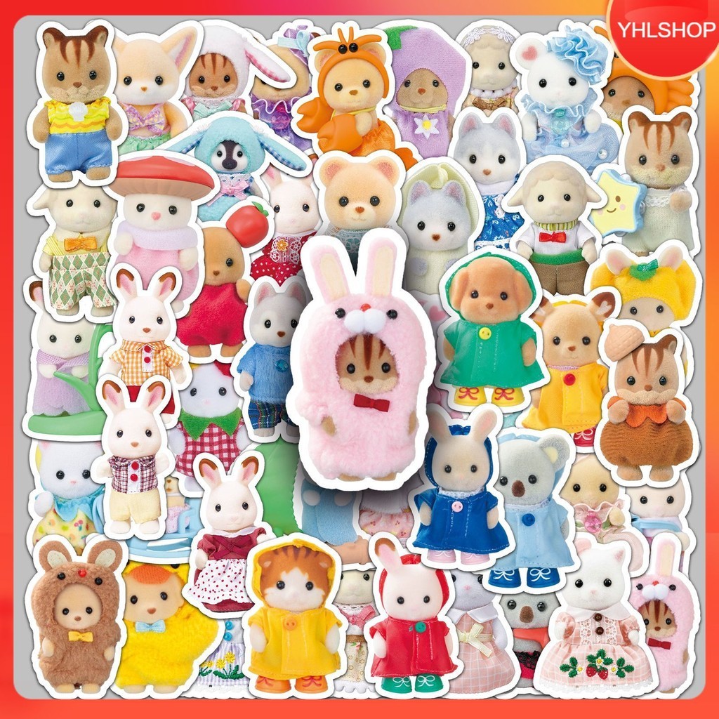 🍀ส่งจากไทย🍀 51แบบ Sticker การ์ตูน ซิลวาเนียน แฟมิลี่ anthropomorphic animal SYLVANIAN FAMILIES