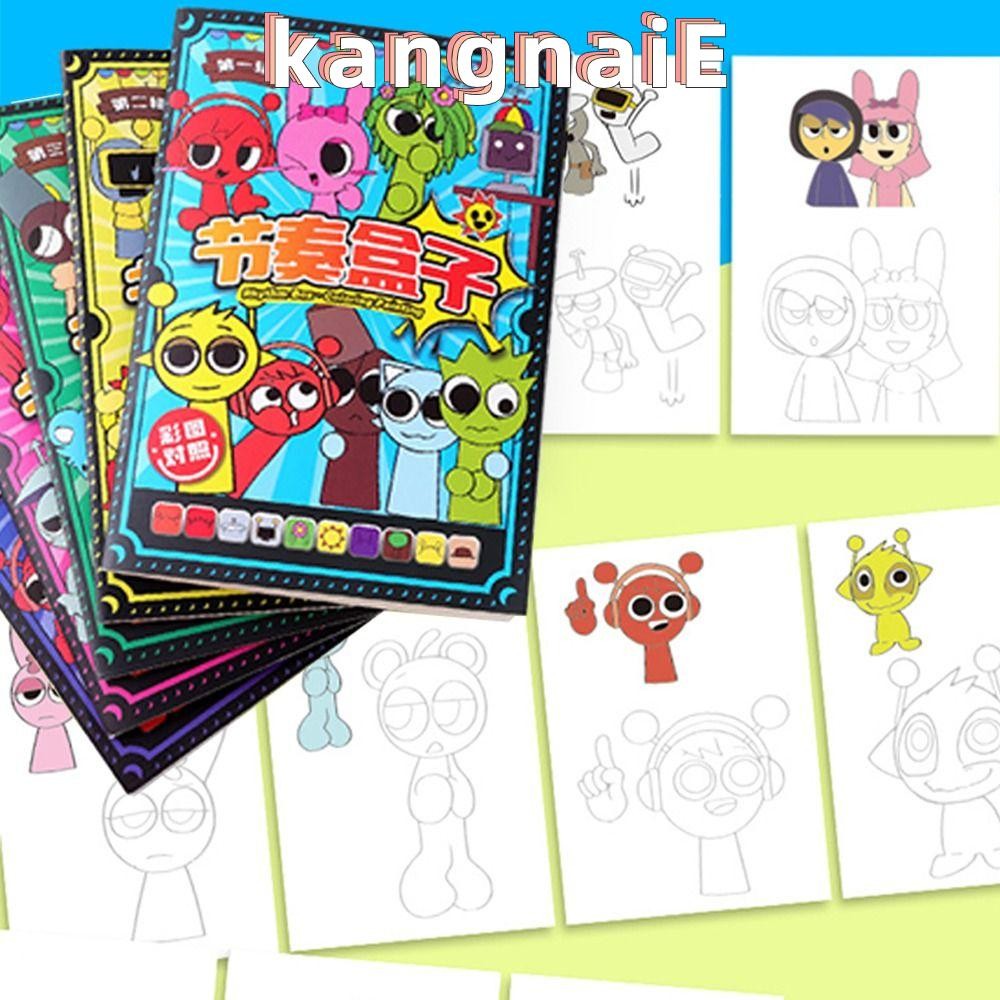 หนังสือร่างภาพวาด KANGNAI, สมุดระบายสีอุปกรณ์ต่อพ่วงอนิเมะ DIY, สมุดระบายสี Sprunki รูปทํามือสําหรับ