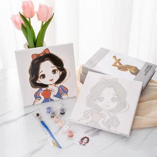 ภาพระบายสีตามตัวเลข 20X20ซม sanrio คุโรมิ/kuromi/kitty ชุดระบายสี วาดภาพระบายสี ฝึกสมาธิ DIY จิตรกรรม