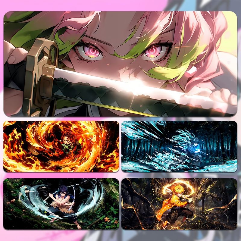 [732] แผ่นรองเมาส์ Demon Slayer อะนิเมะสองมิติขนาดใหญ่ Seaming หนาแผ่นรองโต๊ะเกมเล่นเกมแผ่นรองแป้นพิมพ์กันลื่น