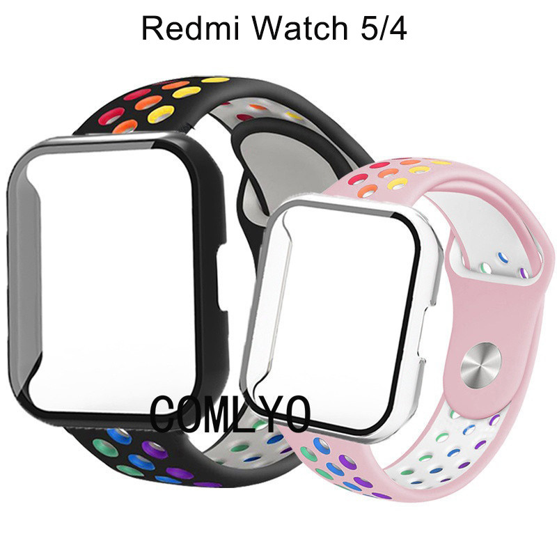 2025 ใหม่ เคสกันกระแทก Redmi Watch 5 สายรัดแบบเต็มสำหรับ Redmi Watch 4 สายนาฬิกาซิลิโคนสีรุ้ง