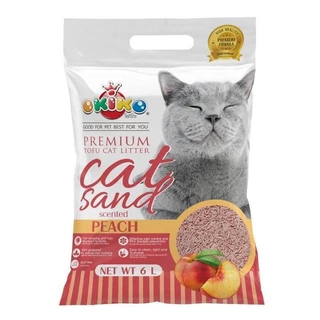 Okiko Premium Tofu Cat Litter ทรายแมวเต้าหู้ธรรมชาติ จับก้อนไว ควบคุมกลิ่นดีเยี่ยม ขนาด 6 ลิตร