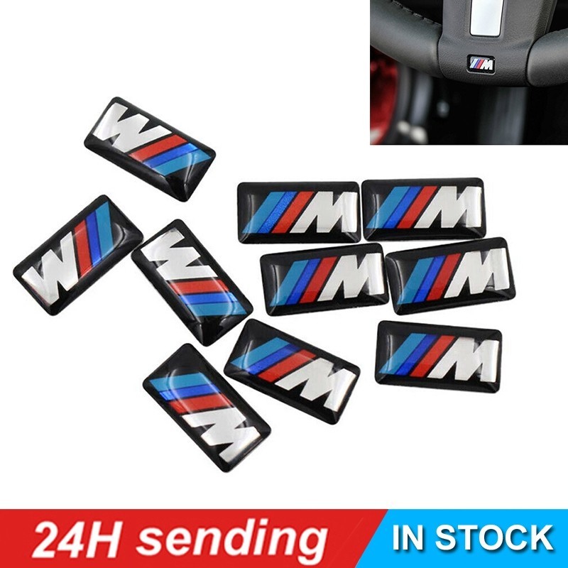 [สต๊อกพร้อม] BMW Msport Sticker พวงมาลัยกีฬาขอบอลูมิเนียม E60 E90 F10 F30 X6 X5 X3 X1 E46 E39auto pa