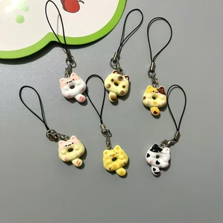สายคล้องโทรศัพท์โดนัทแมวน่ารัก ของเล่นการ์ตูนสนุก กระเป๋าจี้ ของขวัญคู่รัก เพื่อนที่ดีที่สุด อุปกรณ์เสริม ของประดับ