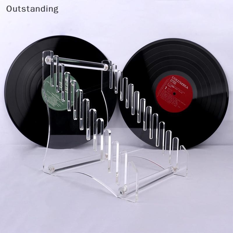 ผู้ถือแผ่นเสียงไวนิลใสที่โดดเด่นชั้นเก็บบันทึกไวนิลอเนกประสงค์ชั้นวางจอแสดงผลอะคริลิยืนการจัดเก็บสําหรับ12อัลบั้มใหม่