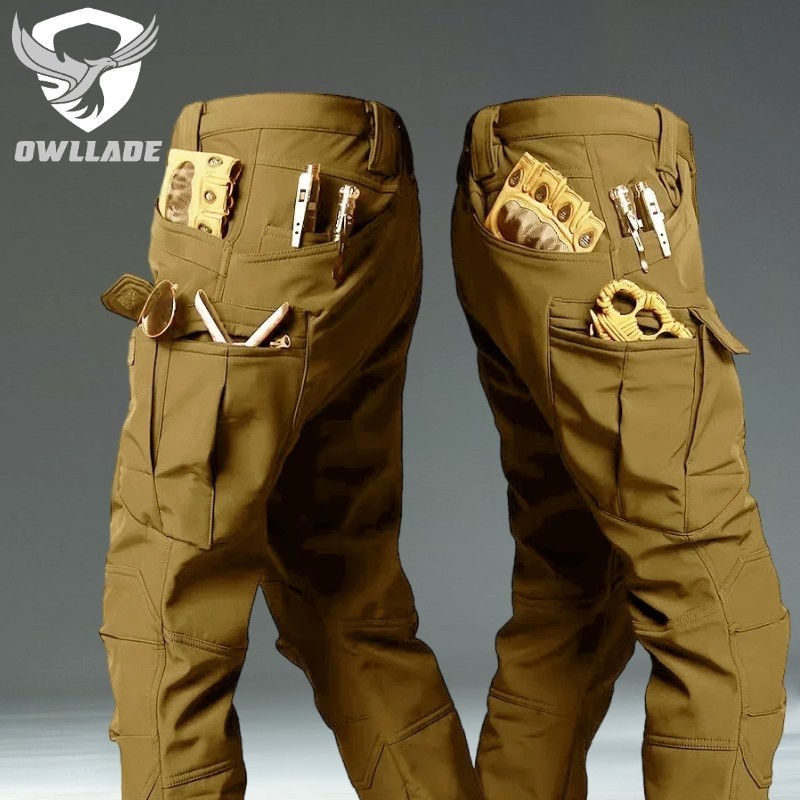 Eaglade กางเกงคาร์โก้ยุทธวิธีสีดําสําหรับผู้ชายสีน้ําตาล IX7