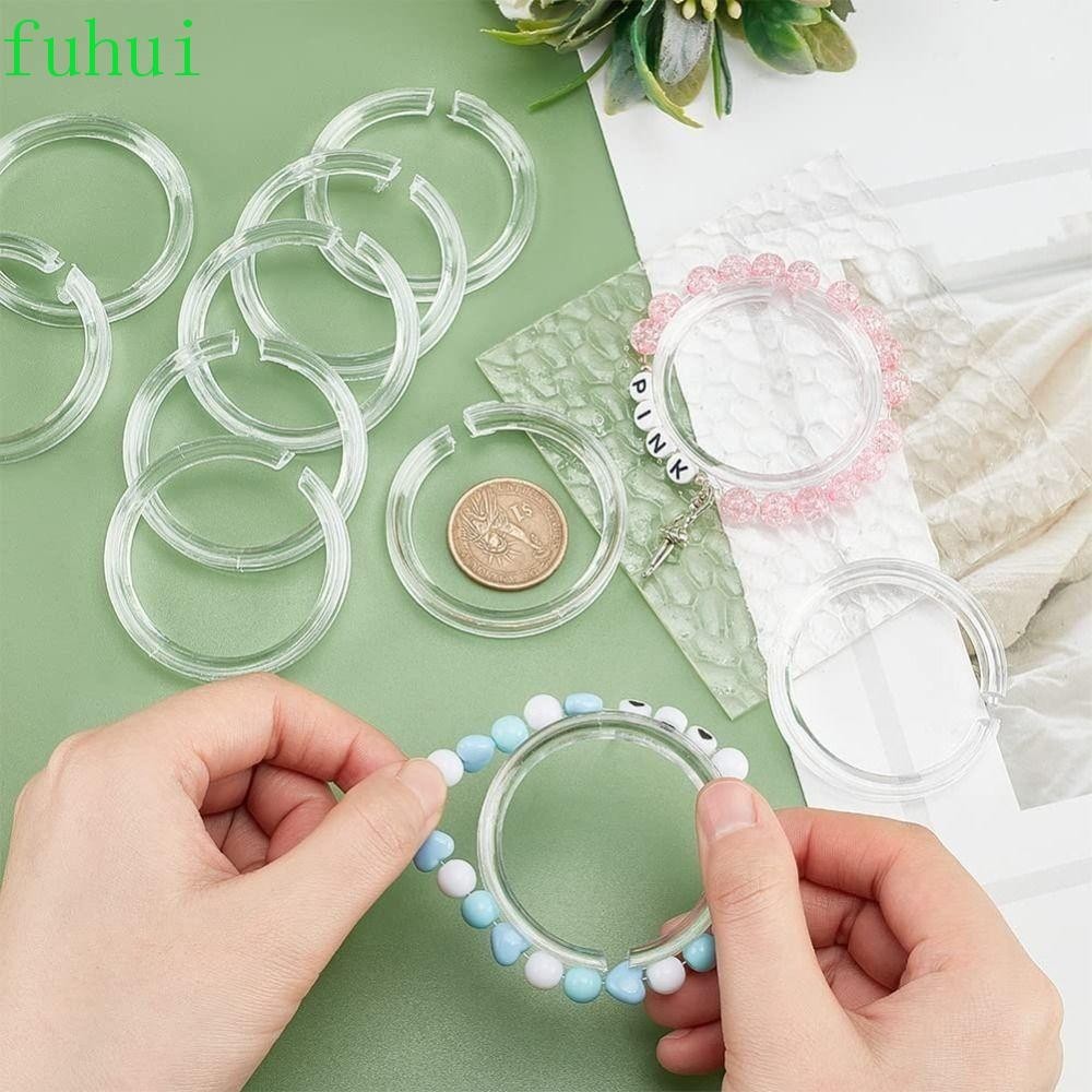 Fuhui 10 ชิ้น ขาตั้งแสดงสร้อยข้อมือ, ที่วางสร้อยข้อมืออะคริลิคใส, จอแสดงผลออแกไนเซอร์ ทรงกลม ใส กําไลข้อมือ ออแกไนเซอร์ ชั้นวางเครื่องประดับ