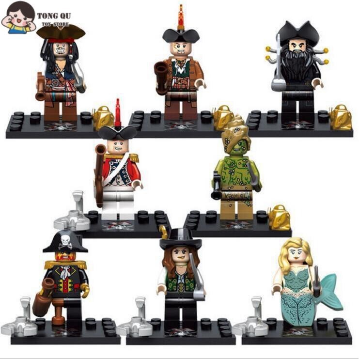 ภาพยนตร ์ Minifigures Pirates Blackbeard Building Block ตุ ๊ กตาคอลเลกชันเครื ่ องประดับมินิรุ ่ นของขวัญของเล ่ น