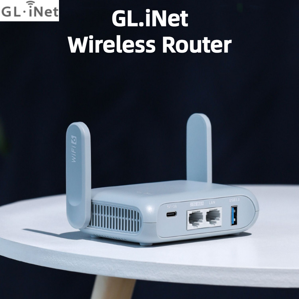 Gl.inet เราเตอร์ไร้สาย wifi6 Gigabit ความเร็วสูง แบบพกพา ขนาดเล็ก 5G Dual Band พร้อม USB MT3000