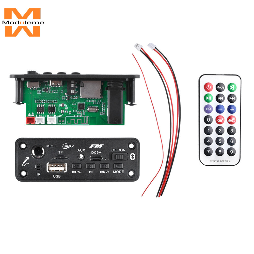 บอร์ดถอดรหัสเครื่องขยายเสียง MP3 บลูทูธ 5.3 2 * 3W พร้อมไมโครโฟน แจ็คการ์ด TF เครื่องเล่น AUX