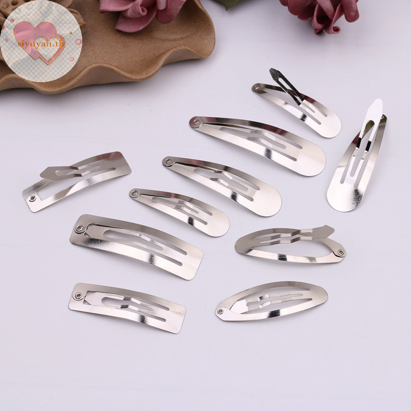 Siyuyan กิ๊บติดผมโลหะ สีเงิน สีทอง สีดํา แฮนด์เมด Diy อุปกรณ์เสริม สําหรับเด็กผู้หญิง 50 ชิ้น