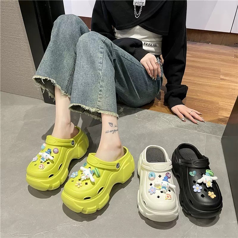GUDETU.SANDALS.รองเท้าแตะ พื้นหนา ป้องกันการลื่น พิมพ์ลายการ์ตูนน่ารัก ป้องกันกลิ่น สําหรับผู้หญิง