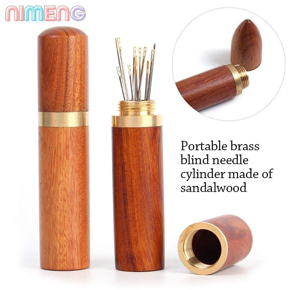 Nimeng กล่องไม้จันทน์ แบบพกพา สําหรับจัดเก็บเข็มเย็บผ้า DIY