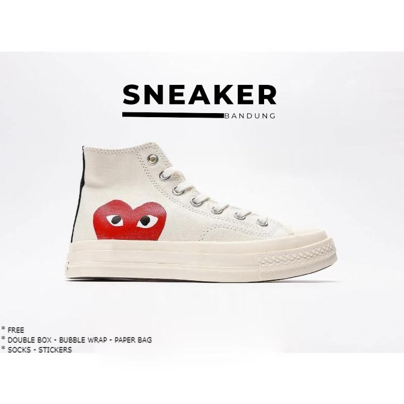 Converse Chuck Taylor Allstar Hi 70s CDG Play รองเท ้ าสีขาว