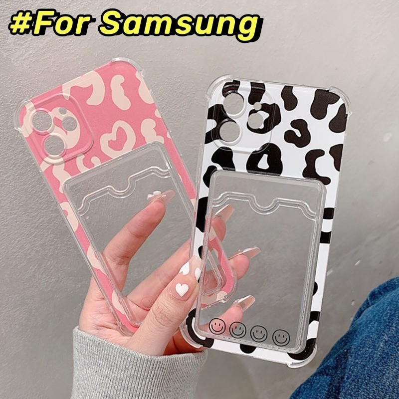 ซองใส่บัตรรูปถ่ายแบบใสสำหรับ For Samsung S23 S24 Ultra A13 A32 A03 A04 A12 A71 A05 A52 A51 A22 A23 A05 S21 FE S22 Plus