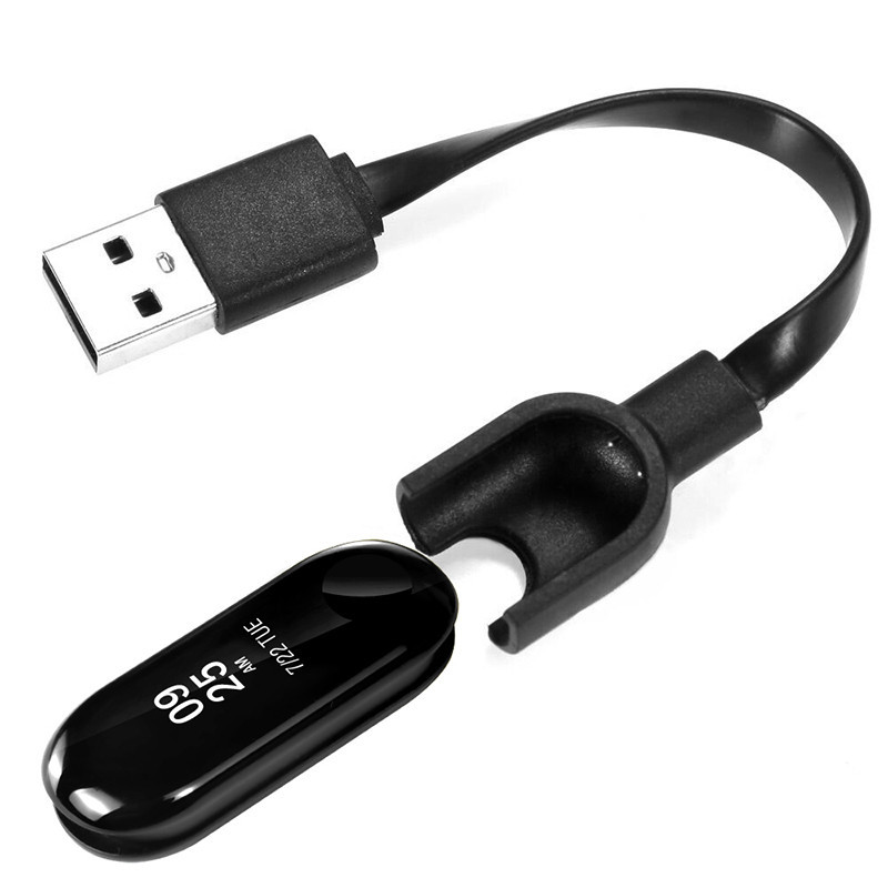 สายชาร์จ USB สีดํา แบบเปลี่ยน สําหรับ Xiaomi Mi Band 3 ☆Gyxcadia365