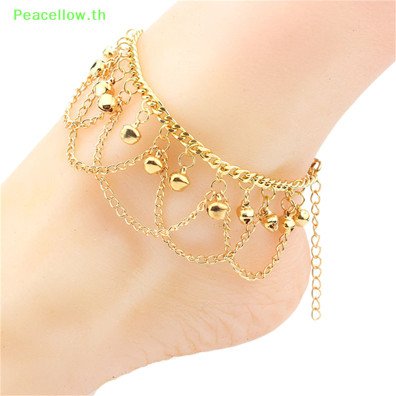 Peacellow สร้อยข้อเท้าโซ่ชุบทอง เครื่องประดับ สําหรับผู้หญิง TH