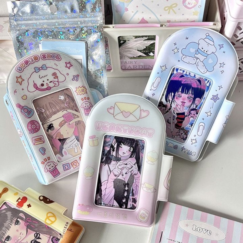 สมุดภาพการ์ตูน 32/40 ช่อง 3 นิ้ว/2R ที่ใส่บัตรภาพ 1 ช่อง ไล่ตามไอดอล การ์ดขนาดเล็ก กระเป๋าใส่บัตรเกาหลี