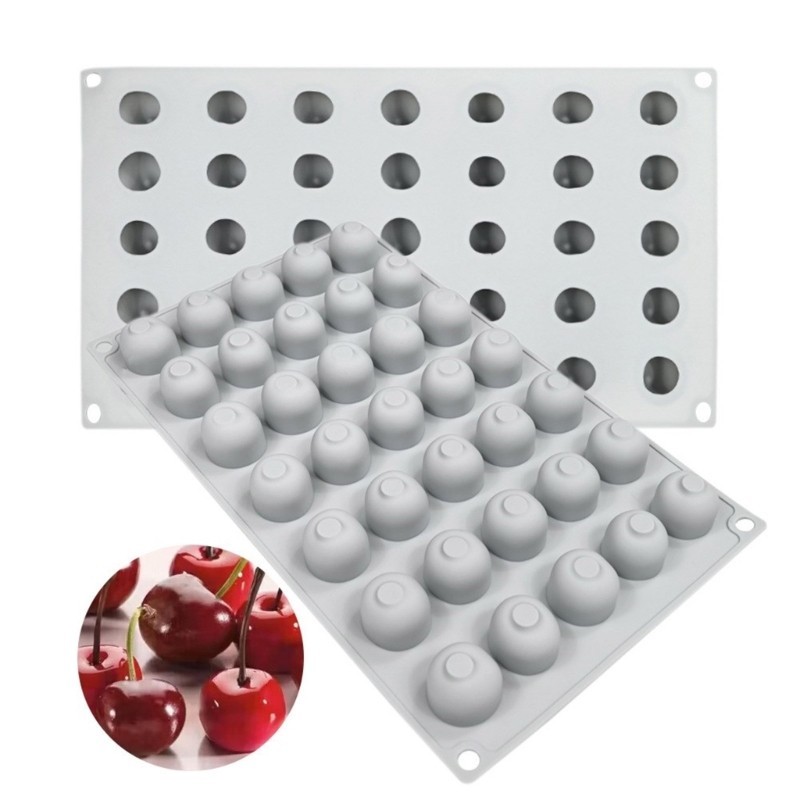 Aoto แม่พิมพ์เค้กมูสรูปเชอร์รี่ขนาดเล็กช็อกโกแลต Moulds อุปกรณ์อบขนมแม่พิมพ์ขนม