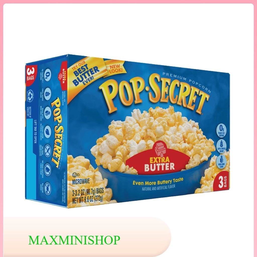 ป๊อปคอร์นเนยเสริม ป๊อป ซีเคร็ท 272 ก./ Extra Butter Popcorn Pop Secret 272 G.