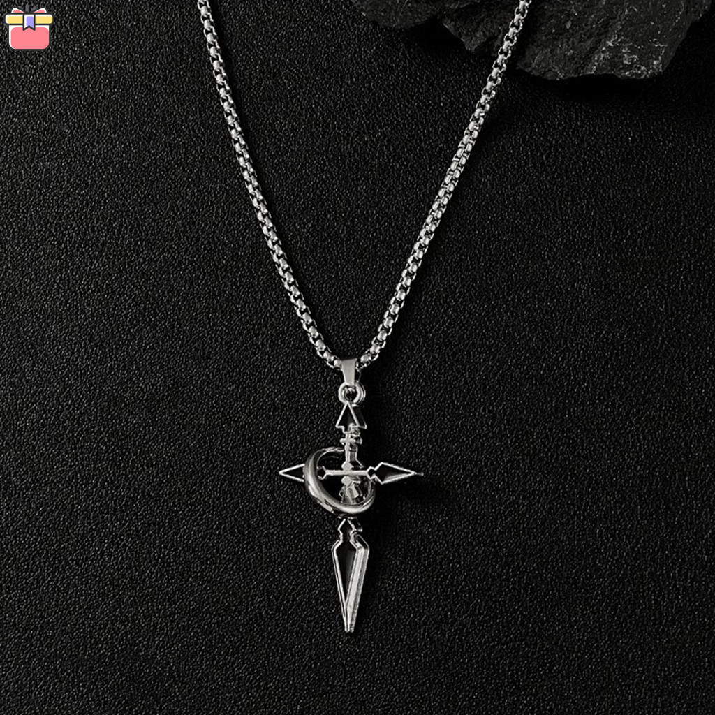 ใหม่ สร้อยคอโซ่ จี้ไม้กางเขน การ์ตูนอนิเมะ ของขวัญเครื่องประดับแฟชั่น สําหรับผู้ชาย TCH