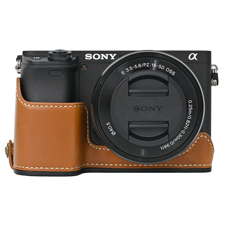 เคสหนัง PU พร้อมสายคล้องข้อมือ สําหรับกล้อง Sony A6000 A6100 A6300 A6400 - รูปที่ 2